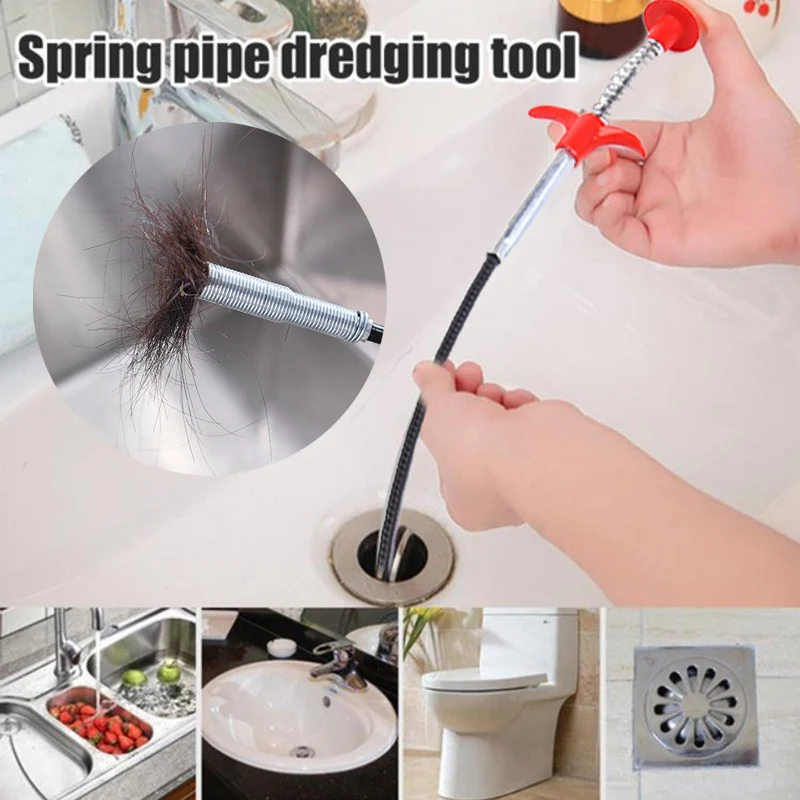 

60CM Sewer Dredger Spring Pipe Dredging Tool Household Hair Cleaner