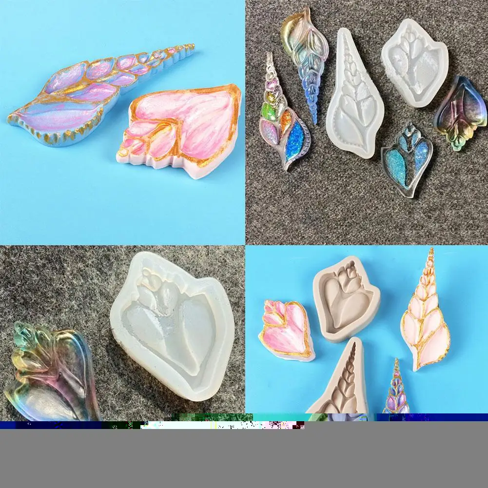 

1pcs Conch Transparent Silicone Mold DIY Water Mold Keychain Mold Drop Table Decoration P6M8
