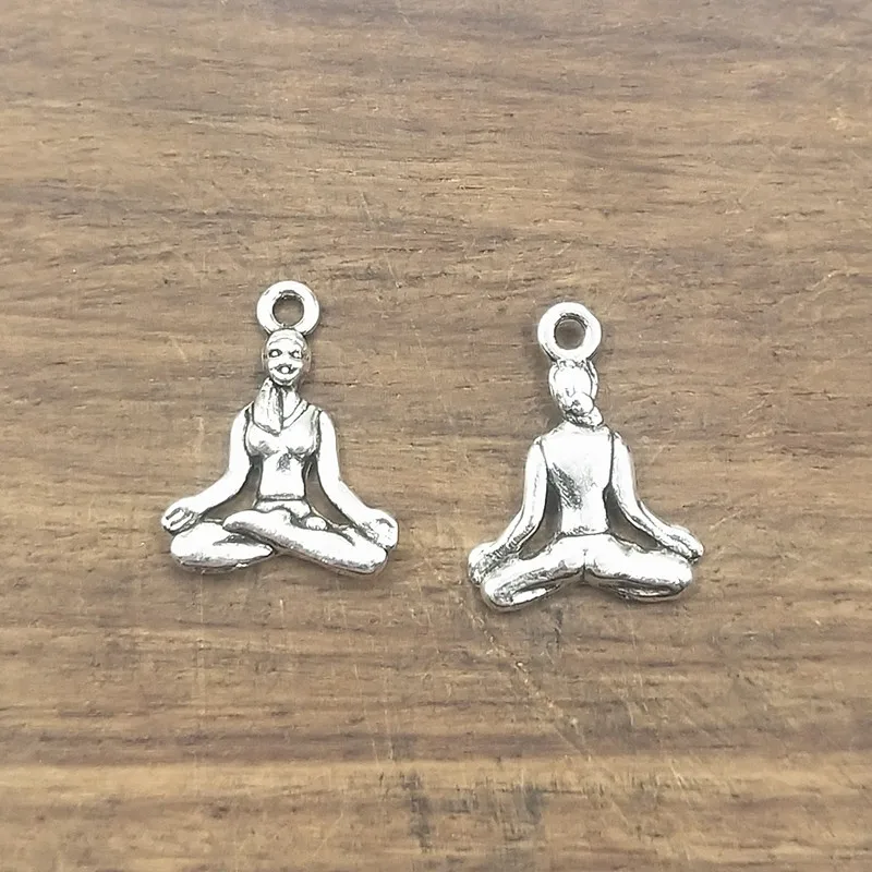 10 шт. Подвески yoga практикующий 20x15 мм Античная решений Подвеска fit Винтаж