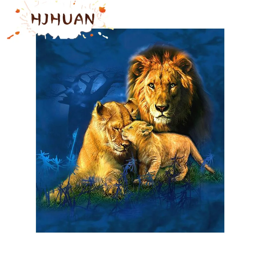 

Diamond Painting Tiger Combination 5D DIY Diamond Painting Full Square Drill Embroidery Cross Stitch Gift Home Decor Gift Resin
