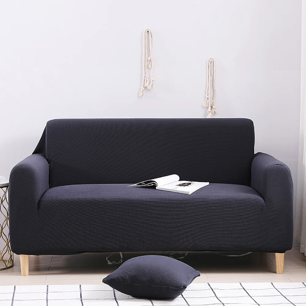 3 местный диван крышку секционный модный Durable High End гибкий Стрейчевые темно серый покрывало высокого