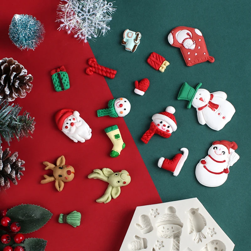 Силиконовая форма для рождественской серии Санта-Клаус помадка инструмент