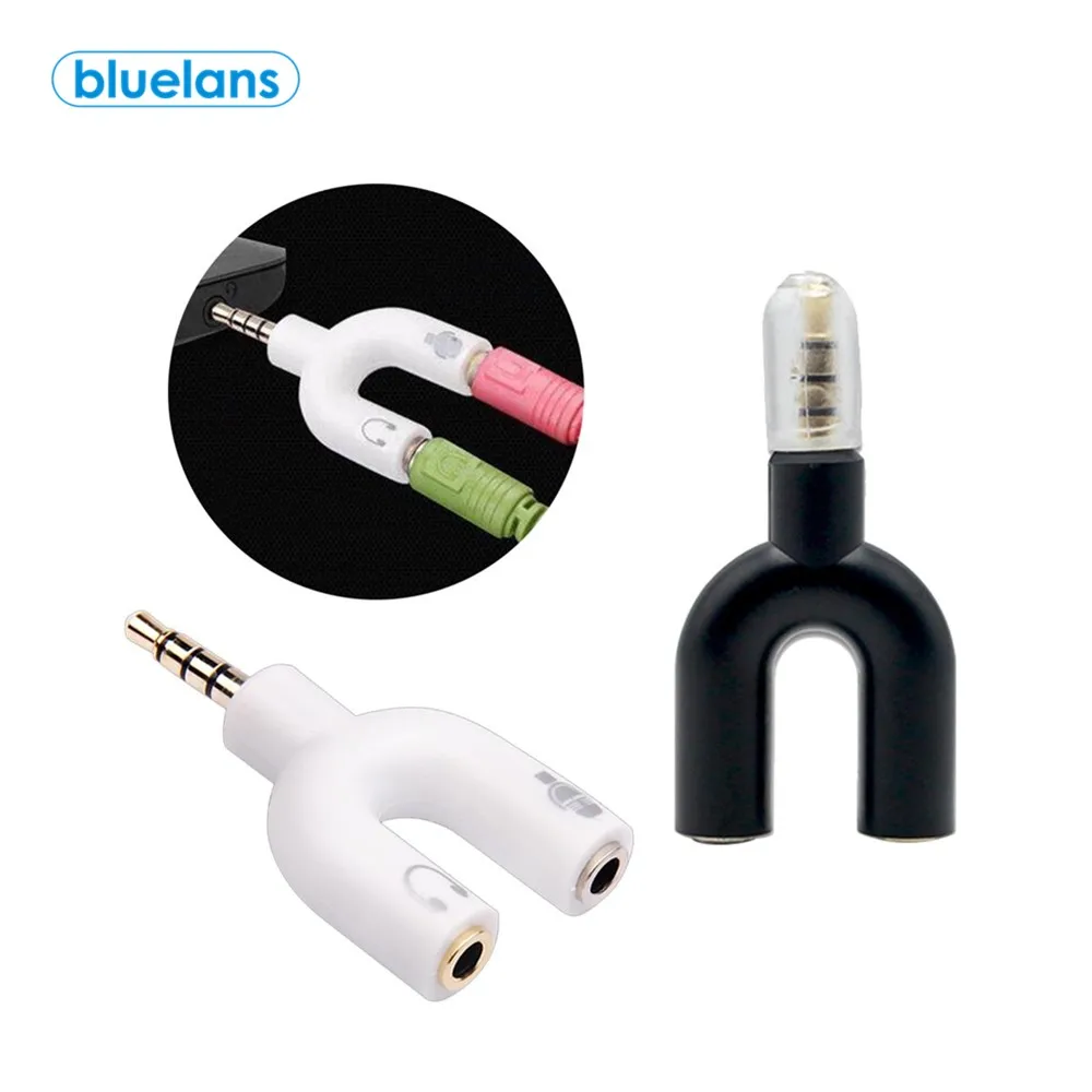 U образный аудиоадаптер 2 в 1 3 5 мм для ноутбука мобильный телефон стерео плеер
