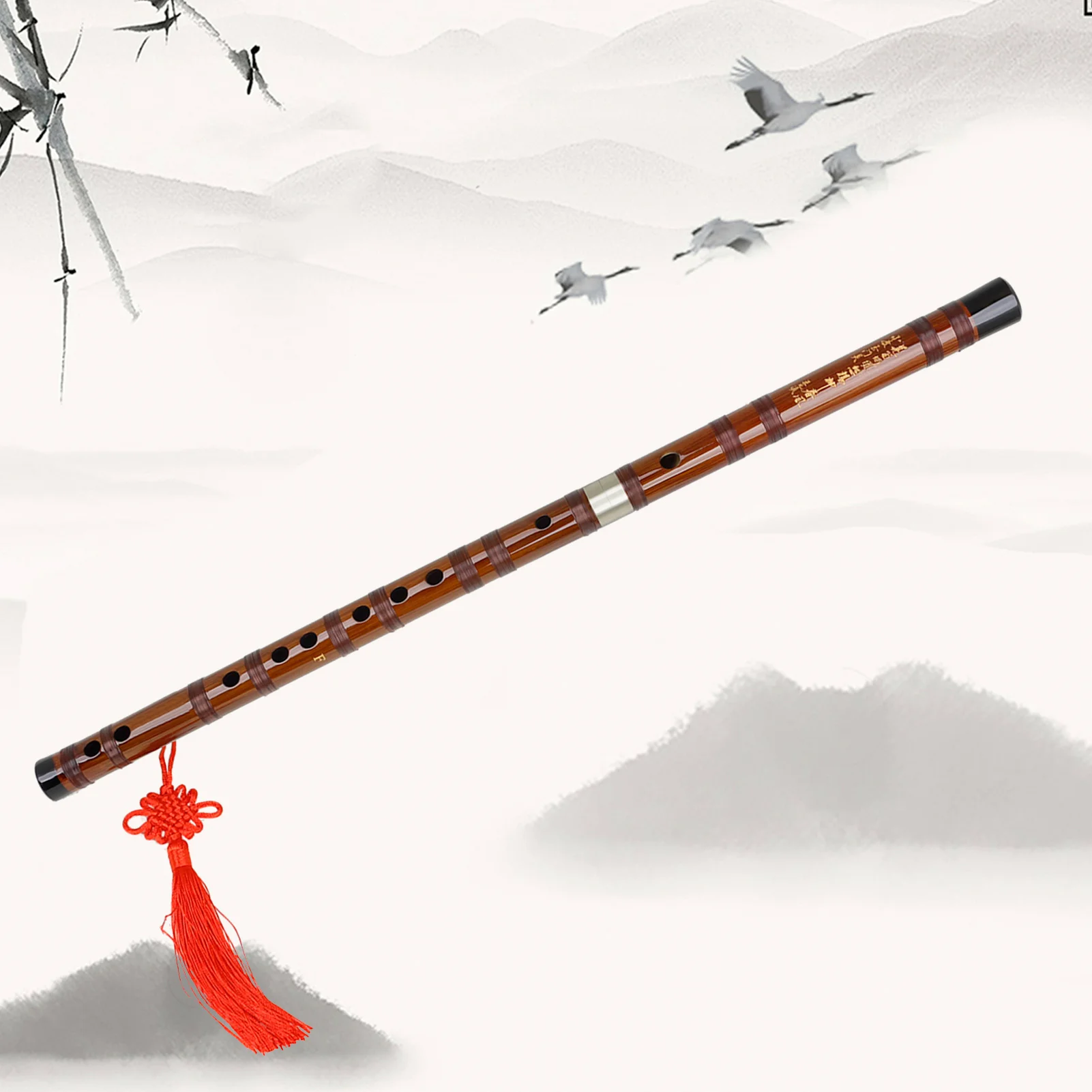 

Key of F Flute Bitter Bamboo Dizi Traditional Chinese Handmade Woodwind Instrument with Storage Bag for All Beginners