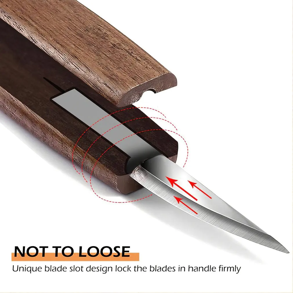 

12pcs Walnut Chrome Vanadium Steel Carving Knife Wood Chipping Knife Wood Spatula Spoon Knife Wood Carving Set Hand Tools