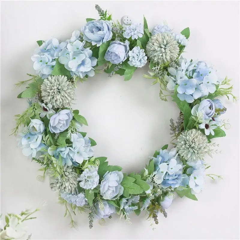 

1pcs Artificial Flower Wreath 40cm Simulation Flowers Garland Wreaths Threshold Flower New Year Festival Party Door Decoration