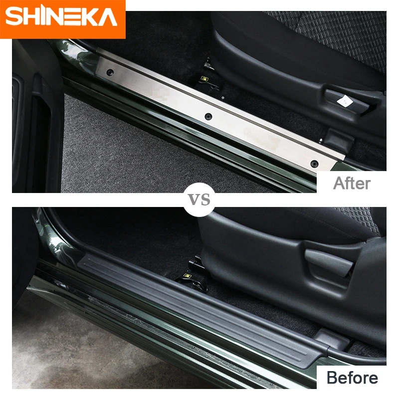 SHINEKA Накладка на порог из нержавеющей стали внутри Защитная наклейка полоску для