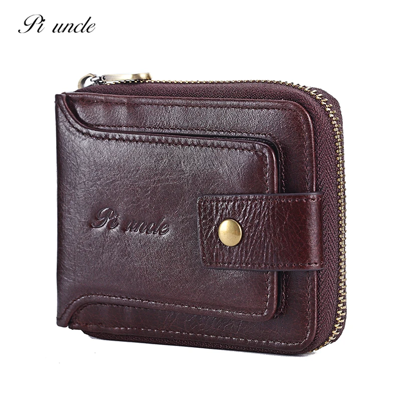 Винтажный Повседневный Карманный Кошелек из воловьей кожи короткий клатч