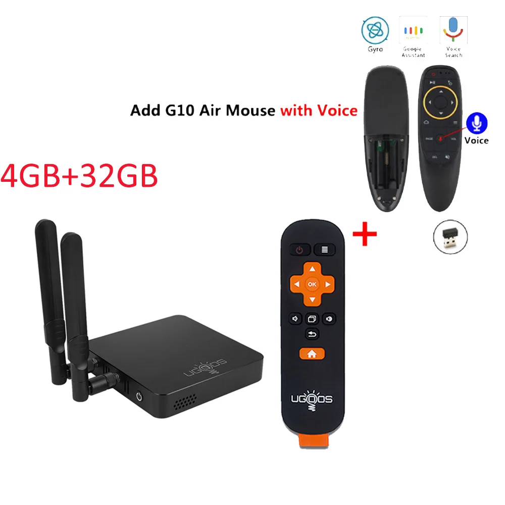 AM6 PRO add G10 Smart Tv Box UGOOS AM6 Pro Android 9,0 Amlogic S922X 4 Гб ОЗУ 32 Гб ПЗУ Bluetooth 5,0 2,4G 5G WiFi LAN 1000M 4K HD медиаплеер - Цвет: AM6 PRO add G10