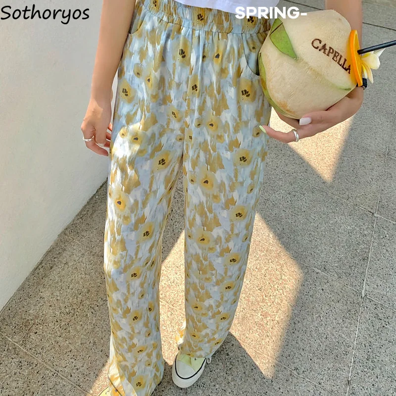 

Штаны женские летние тонкие, с высокой талией, свободные