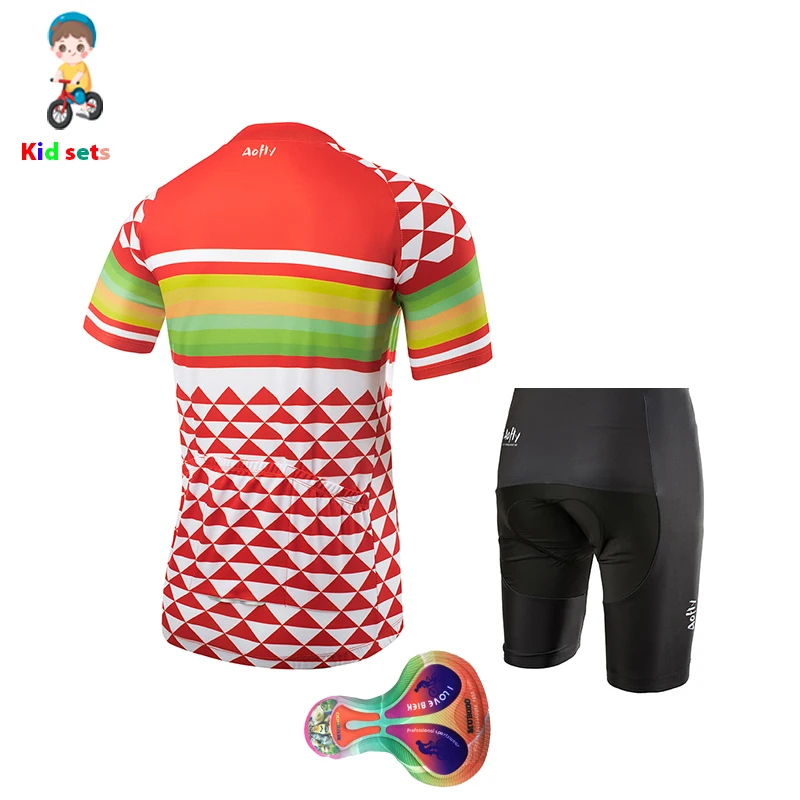 Aofly/детские красные комплекты из джерси с короткими рукавами для велоспорта 2020
