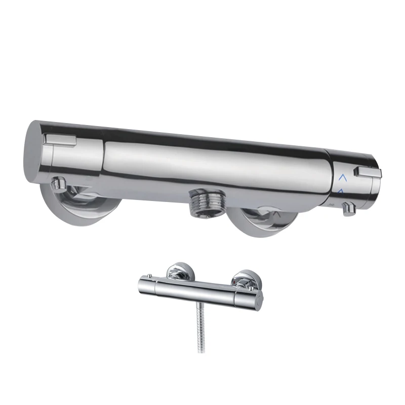 Двойной выход для ванной Душевой кран Термостатический настенный смеситель