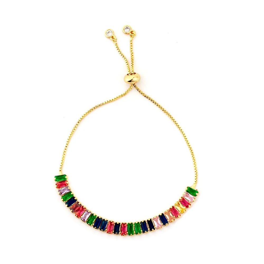 Лидер продаж золотистый циркониевый браслет женский с радужной ракушкой