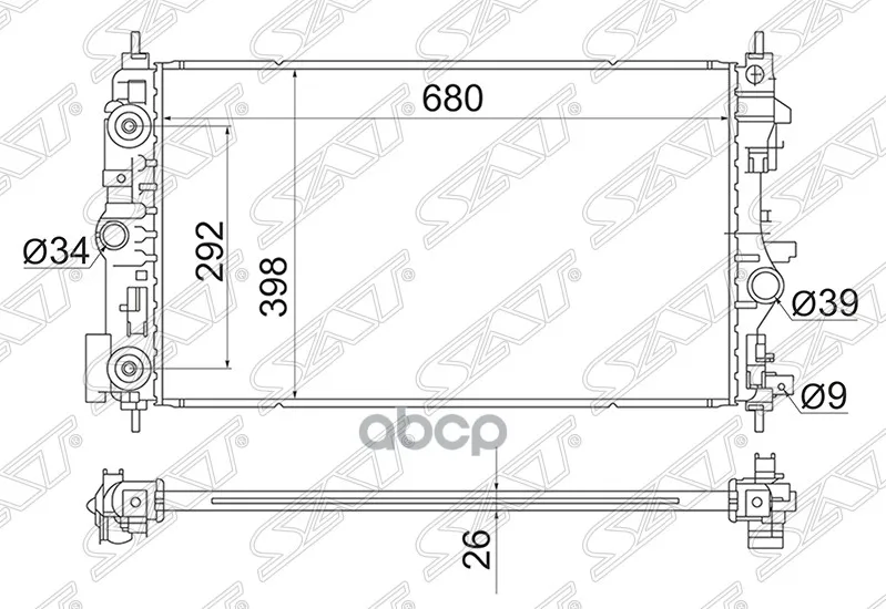 Радиатор Chevrolet Cruze/Opel Astra J 1.4t/1.6t 09 /Opel Zafira C 10 Sat арт. SG OP0006 1|Запчасти и аксессуары ABS/EBS