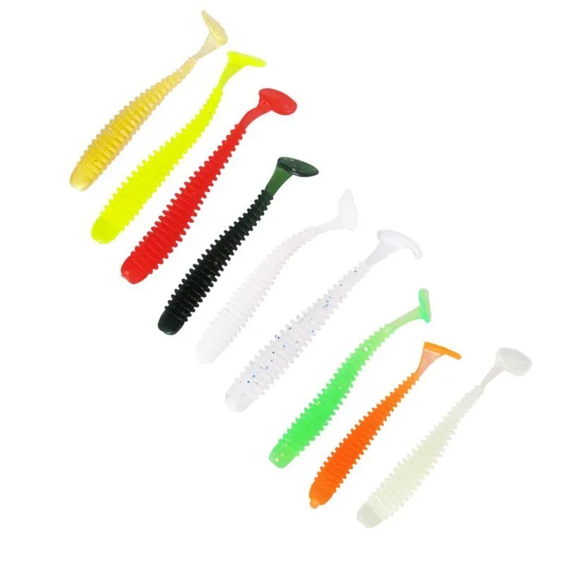 10 шт./лот Мягкая приманка червь личинки T хвост воблеры для рыбной ловли