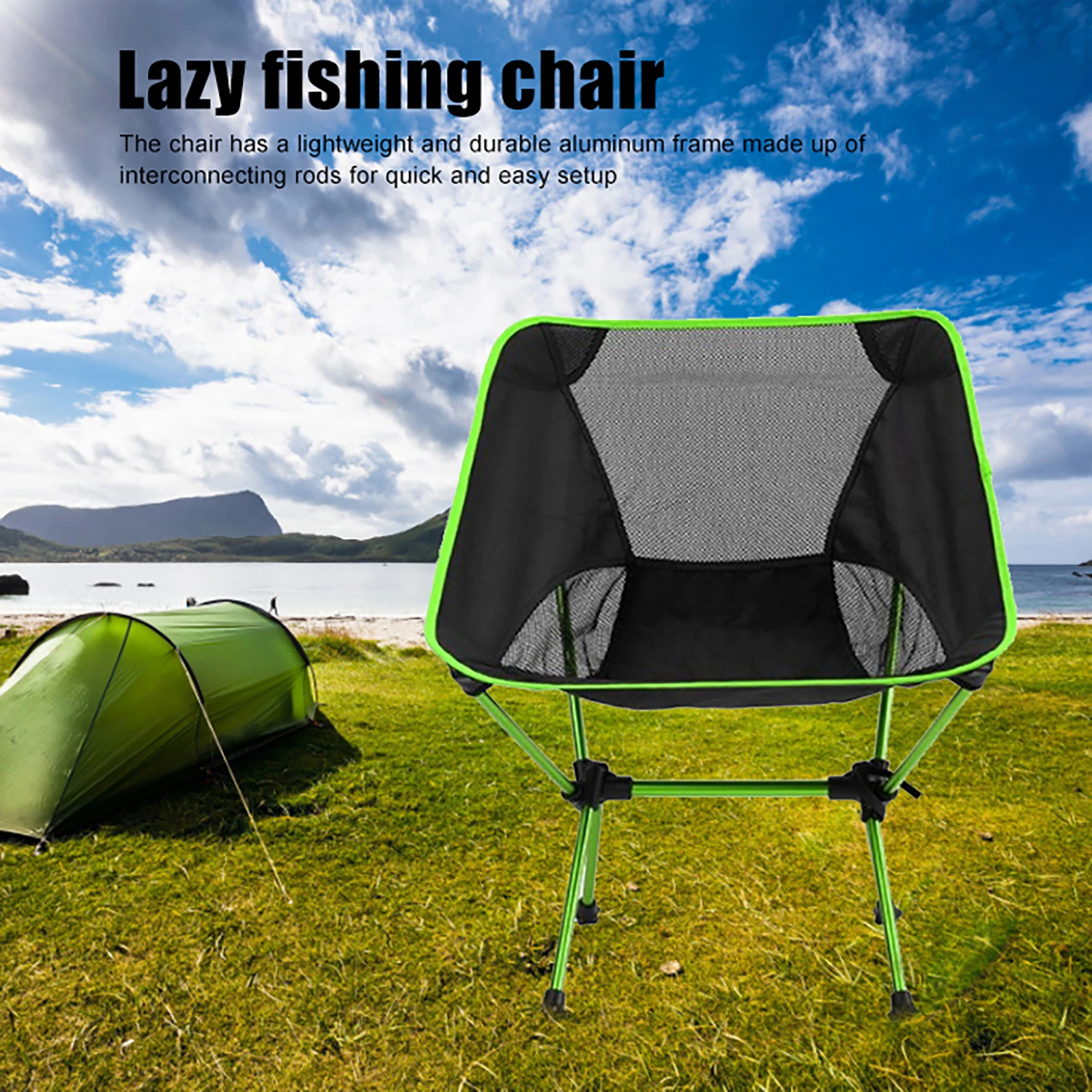 Satılık Ultralight Açık Katlanır Kamp Sandalyesi Piknik Katlanabilir Yürüyüş Eğlence Seyahat Plaj çantası Ay Sandalye Taşınabilir Balıkçılık Sandalye