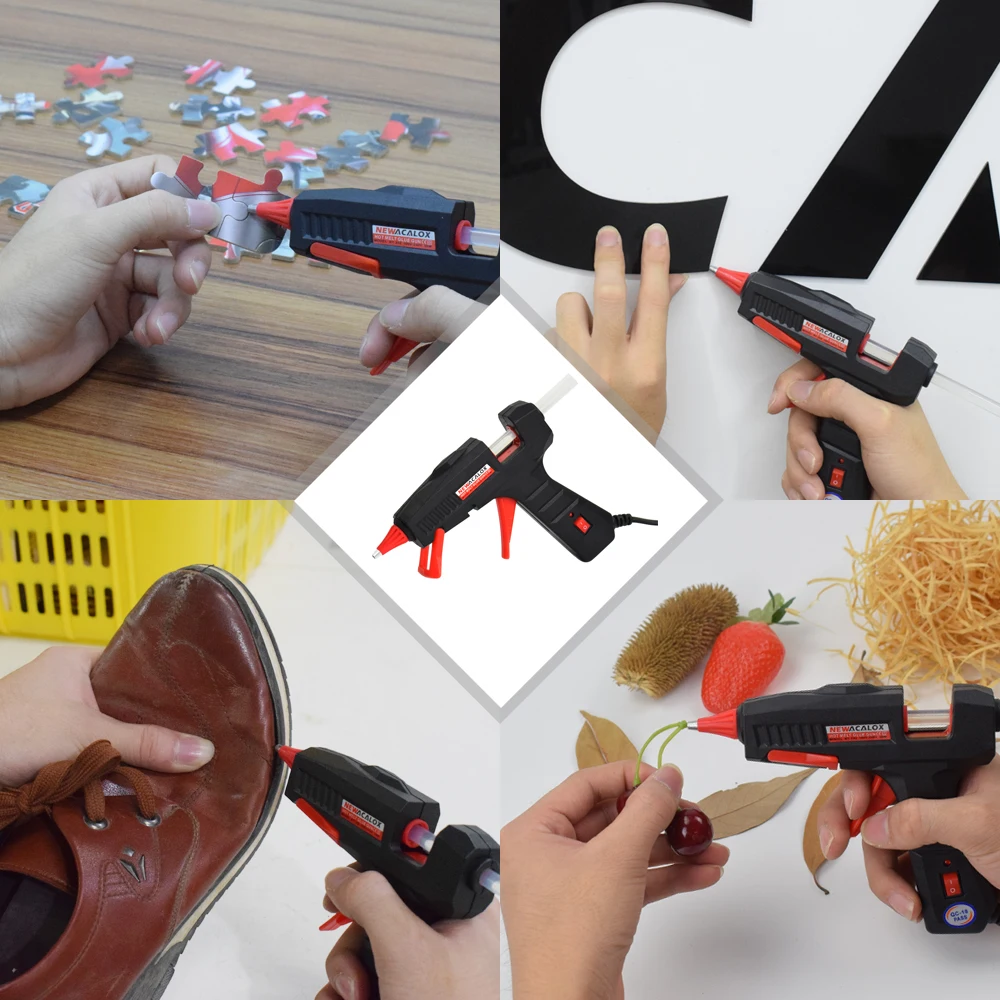 

NEWACALOX 100-240V 30W Hot Melt Glue Gun Kit 7mm Glue Sticks with Carry Bag Heat Mini Gun Carving Knife Home DIY Repair Tool