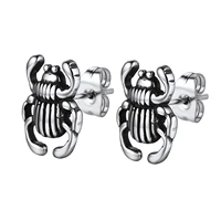 starlord cute beetle fashion jewelry stainless steelblack gun plated men stud earring pse4959