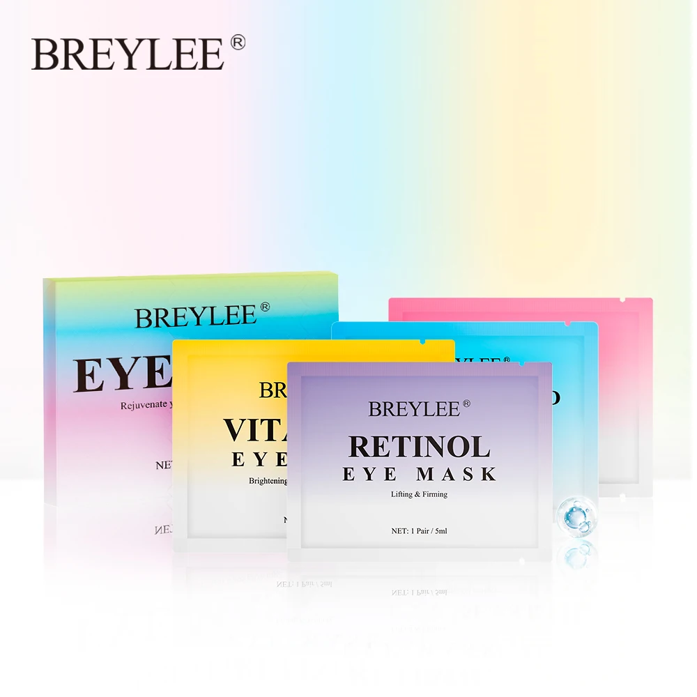 

BREYLEE Eye Mask Hyaluronic Acid Vitamin C Retinol Serum Eye Patch Anti-Aging Moisturizing Reduces Fine Lines Dark Circles Mask