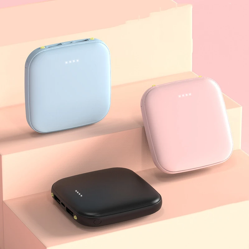 

Power Bank 10000mAh Portable Charging PowerBank PoverBank External Battery Charger For Xiaomi Mi 9 8 iPhone 11 pro with Light