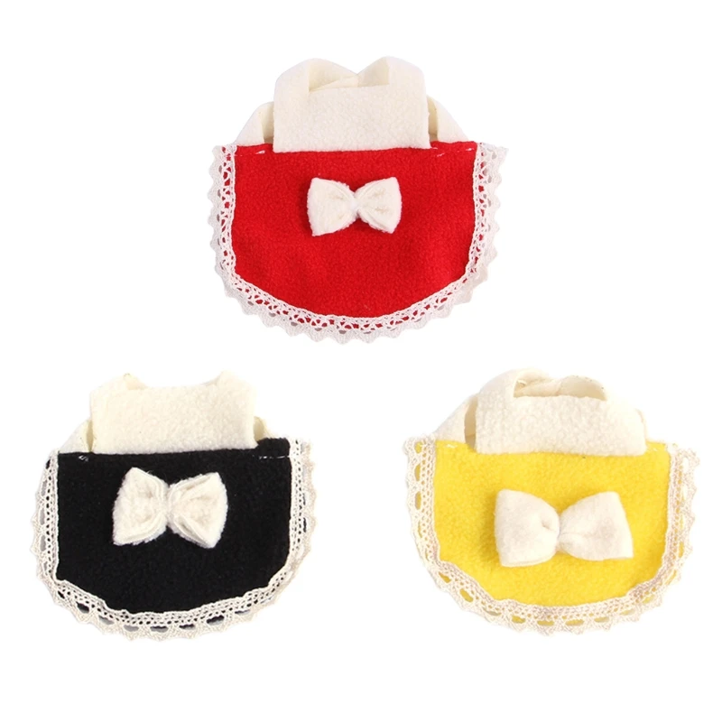 

808B Lovely Soft Small Animal Clothes Outdoor Traction Harness Pet Kitten Pig Suit with Cute Mini Bow Decoration