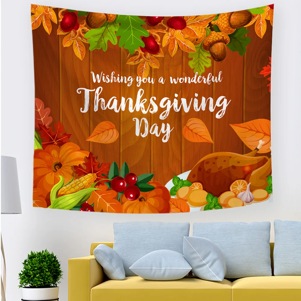 

Thanksgiving Pumpkin Tapestry Hanging Cloth Room Living Room Living Room Decoration Tapestry