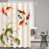 mtmety ocean jellyfish shower curtain polyester waterproof curtains bathroom chinese style koi bath screens rideau de douche