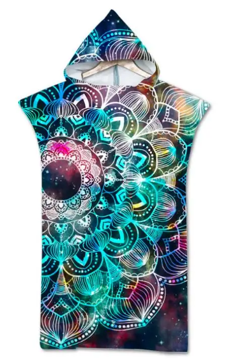 Пляжное полотенце с капюшоном и принтом из микрофибры для взрослых