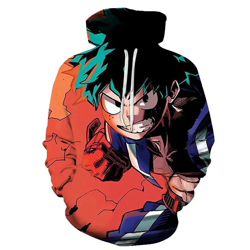 My Hero Academia Casual 3D Printed Thin Hoodies Cosplay Deku Todoroki Shoto Anime Loose Oversized Unisex Sweatshirts Streetwear