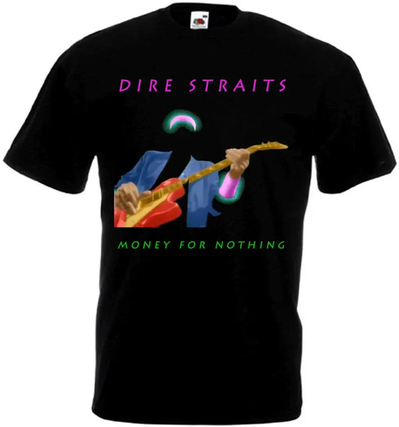 Dire Straits Money For Nothing футболка черный постер все размеры S 3Xl для мужчин топы с круглым