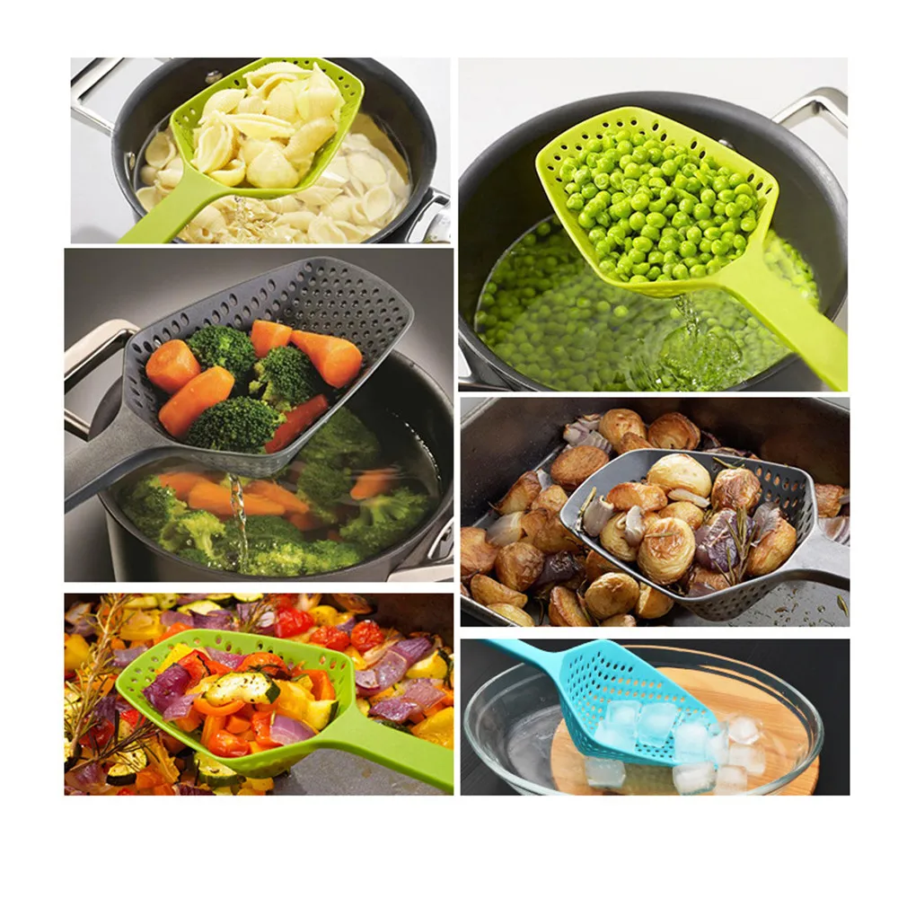 

1PC Food Grade Filter Cooking Scoop Kitchen Scoop Heat-resistant Vegetable Strainer Scoop Kitchen Accessories Multifunction Tool