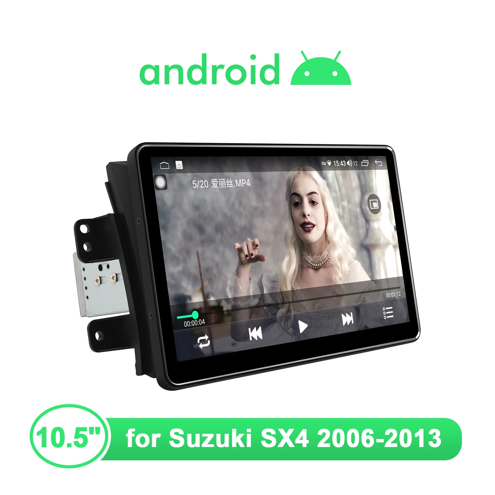 구매 10.5 인치 중앙 1 딘 멀티미디어 오토라디오 헤드 유닛 안드로이드 자동차 라디오 스테레오 스즈키 SX4 2006 2013 무선 카플레이 DVR