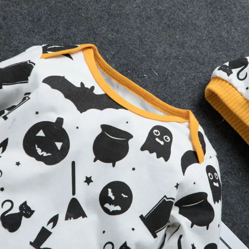 2019 Baby Spring Autumn Clothing Newborn Girl Boy Halloween Romper Long Sleeve Pumpkin Jumpsuit Hat Outfits 2pcs Clothes | Детская