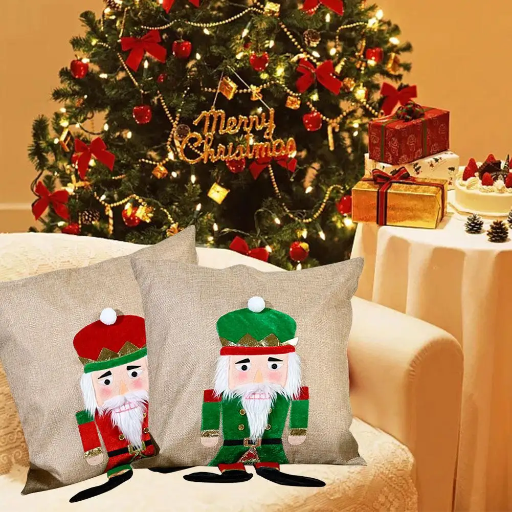 1 шт. наволочки Санта Клауса рождественские из хлопка и льна удобные подушки на