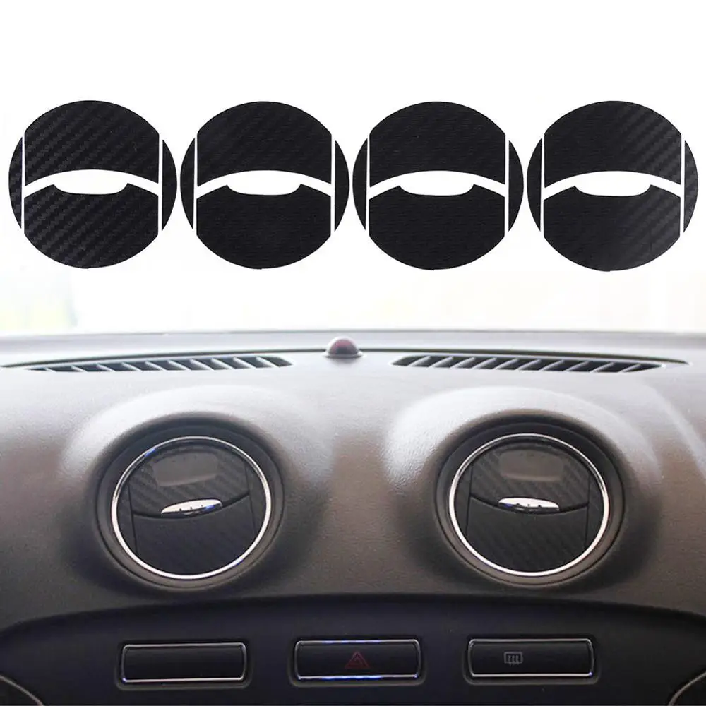 4 шт./компл. наклейки из углеродного волокна для автомобильного кондиционера
