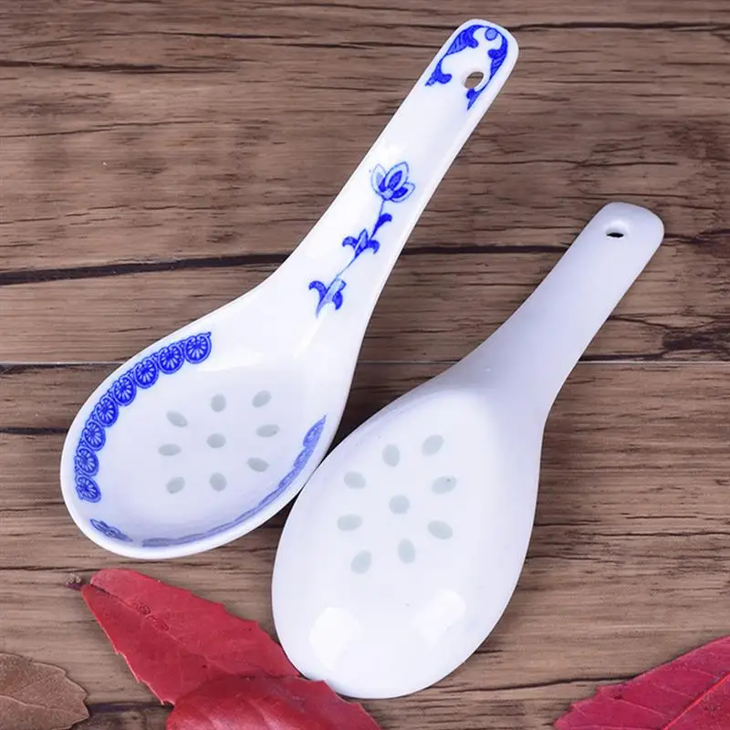 5pcs Convenient Ceramic Spoon Multi-Function Chinese Style Scoop Porridge Tableware Soup For Home Restaurant | Дом и сад