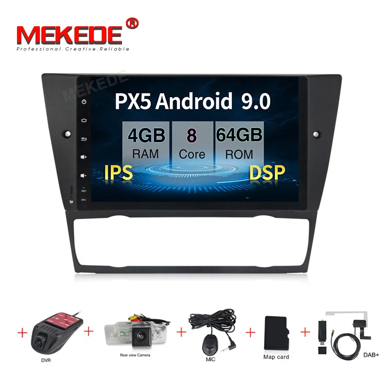 MEKEDE Android 9.0 9inch IPS DSP автомобильный мультимедийный DVD-плеер для BMW E90 E91 E92 E93 GPS-навигации аудио видео Wi-Fi BT головное устройство.