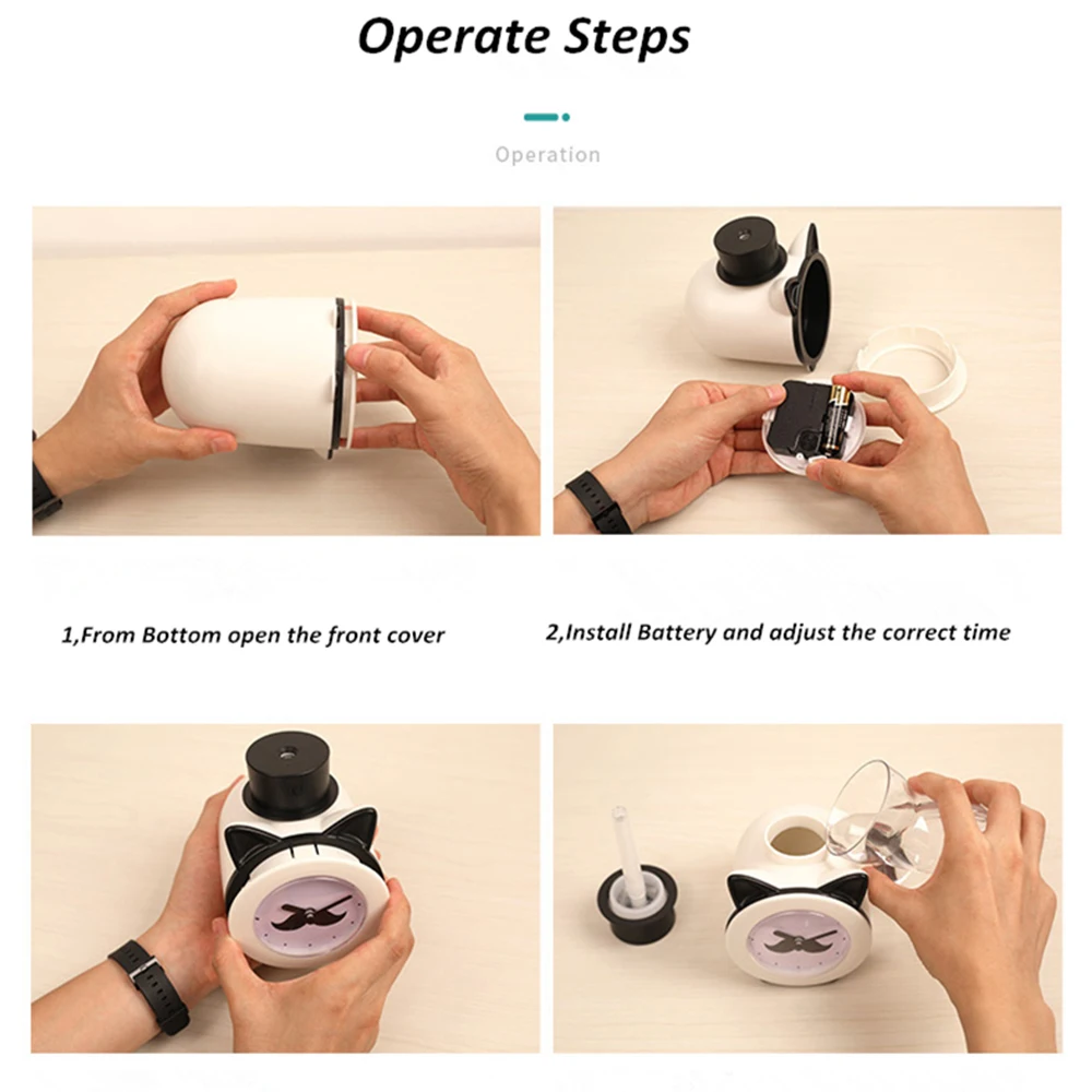Creative 420ml Time Humidifier USB Essential Oil Diffuser For Home Office Aromatherapy Humidificador Difusor LED nightLight Lamp