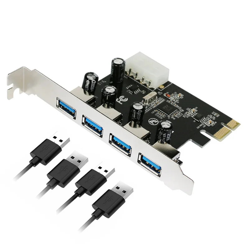 4 портовая USB 3 0 PCI e карта расширения express PCIe концентратор адаптер портовый 1x USB3