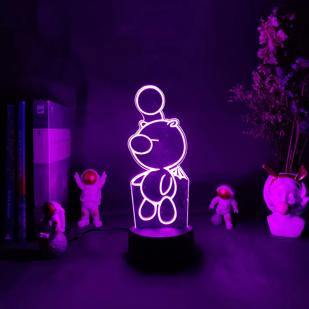 

Game Final Fantasy Moogle Figure LED Night Light Lamp for Kids Bedroom Decor Color Changing Nightlight Cool Child Birthday Gift