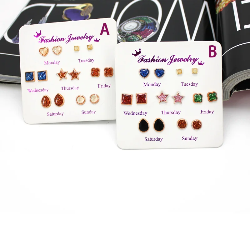 2020 Новогодние рождественские серьги подарок аллергические серьги-гвоздики