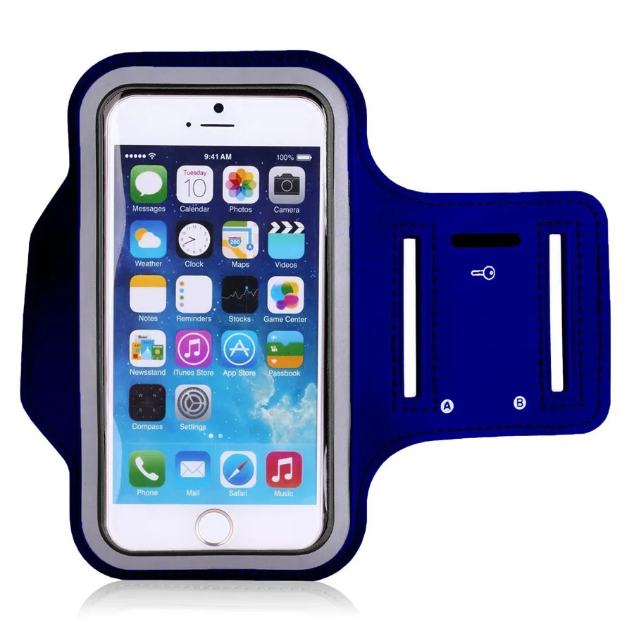 Dark Blue Universal Outdoor Sports Phone Holder Armband Case for Samsung Gym Running Phone Bag Arm Band Case for iPhone xs max for Samsung - Цвет: Dark Blue
