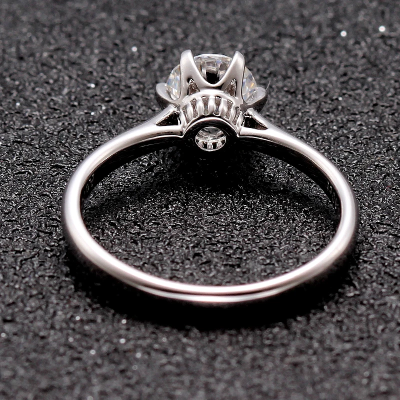 1 карат бесцветные сердца стрелы Charles Colvard Forever One Moissanite обручальные кольца Твердые