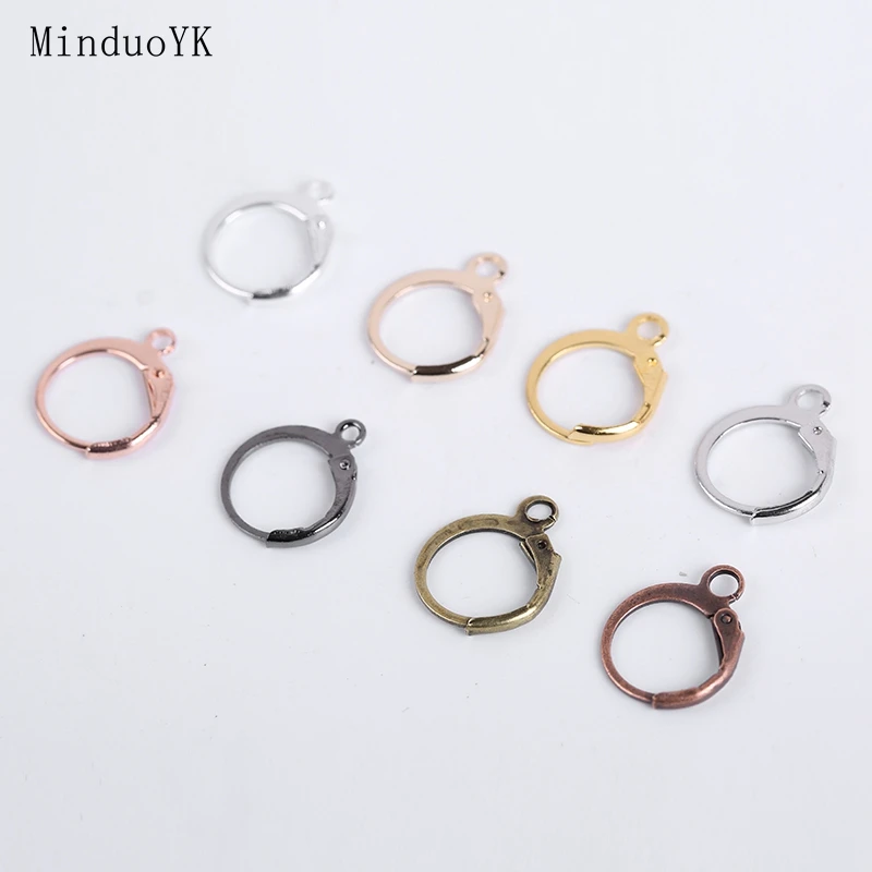

20 Pcs/Lot 14*12mm Spring Earrings Hooks Diy Jewelry Findings Accessories Wire Settings Base Hoops For Jewelry Making Supplies