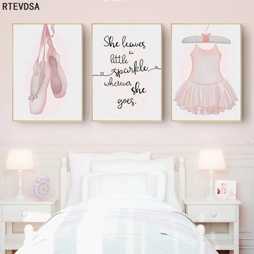 

Watercolor still life poster dance clothes shoes cartoon kindergarten dance room decoration painting children room decoration
