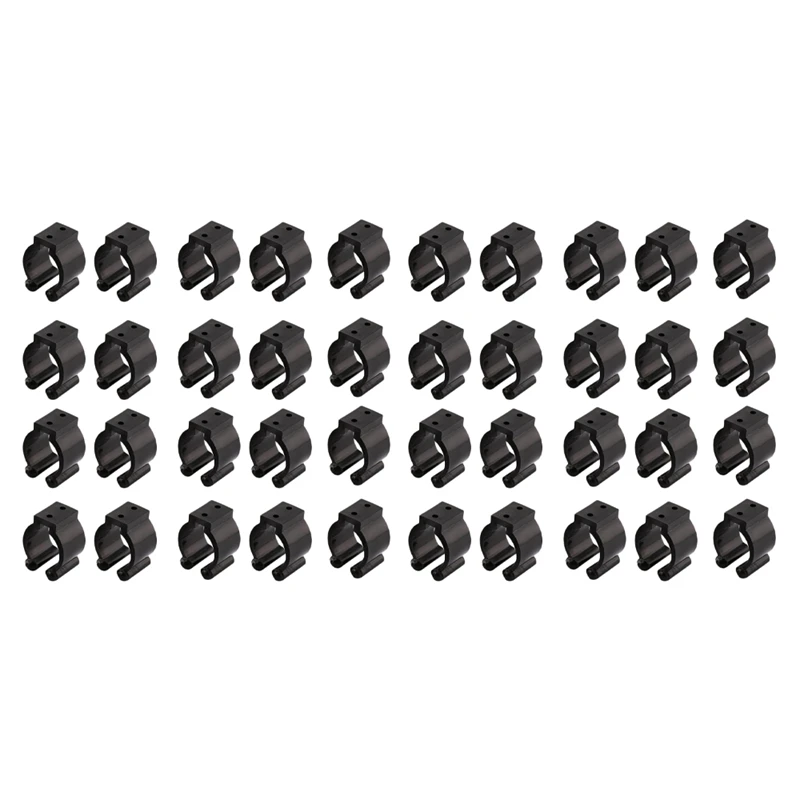 

40 Pcs Fishing Pole Rod Holder Clips Black 16Mm Inside Dia Fishing Rod Storage Clips