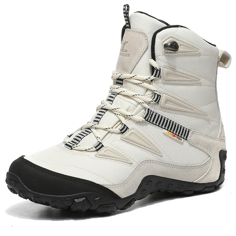White Boots Cuculus/женские зимние ботинки; зимние ботинки из натуральной кожи; Теплые ботильоны на меху; женская обувь на плоской подошве с круглым носком; женская повседневная обувь на платформе - Цвет: White Boots