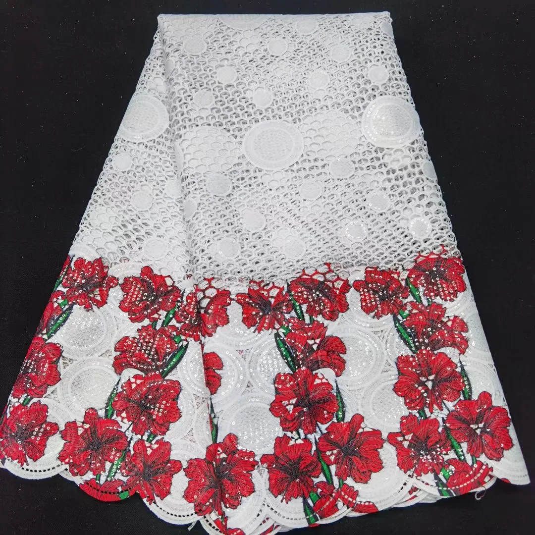 

New Arrival Guipure Lace Embroiderd African Lace 2021 High Quality Nigerian Lace Cord Lace Water Souble For Women Dress