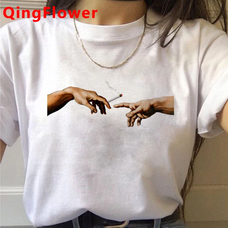 

Michelangelo Aesthetic tshirt female japanese kawaii casual streetwear summer top t shirt harajuku white t shirt