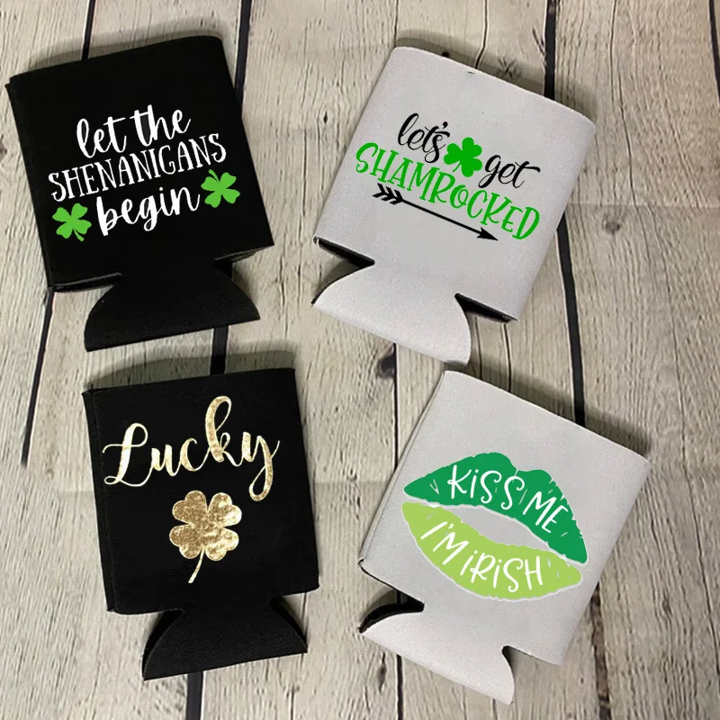 

Поцелуй меня, я Ирландский Счастливый клевер, пусть shenanigans начнут День Святого Патрика, можно охлаждать, для семьи, друзей, уживечерние, барб...